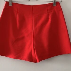 Zara Red High Waist Shorts Vibrant Tailored Design